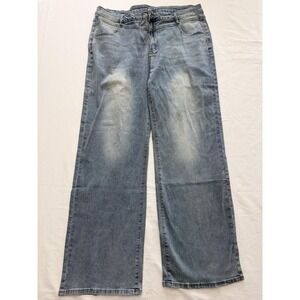 Nova Blue Jeans‎ Mens 42x30 3XL Blue Light Wash Classic Wide Leg Stretch Denim